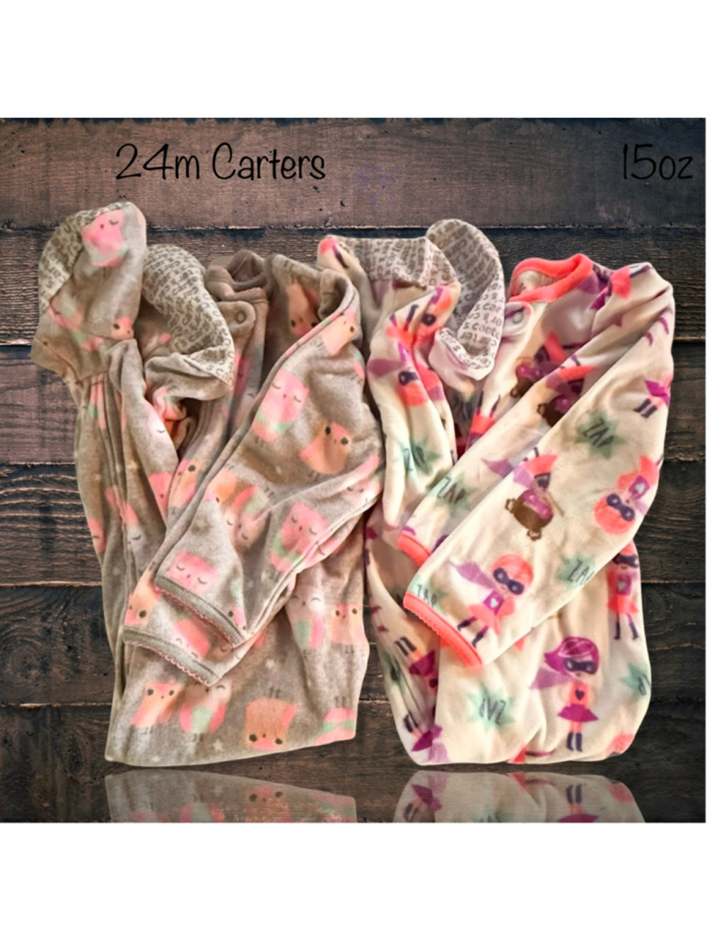 24m Carters grey/white Fleece Sleeper Bundle